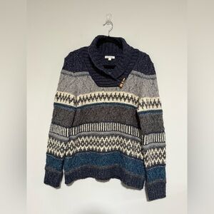 Orvis Multicolor Fair Isle Knit Sweater Size Large Cabin Cozy Outdoor